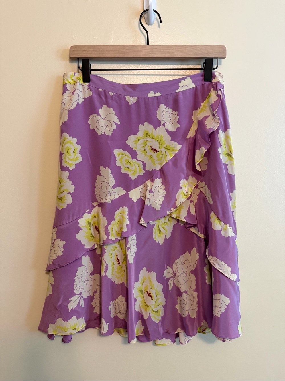 Banana Republic Lavender Floral Ruffle Skirt